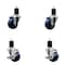 Service Caster 3'' SS Solid Poly Wheel Swivel 1-3/4'' Expanding Stem Caster Set 2 Brakes, 4PK SCC-SSEX20S314-SPUS-2-TLB-2-134 - alternate 1